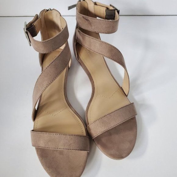 Charles David Zip Ankle Strap Gladiator Sandals Taupe Size 9M - Picture 6 of 12